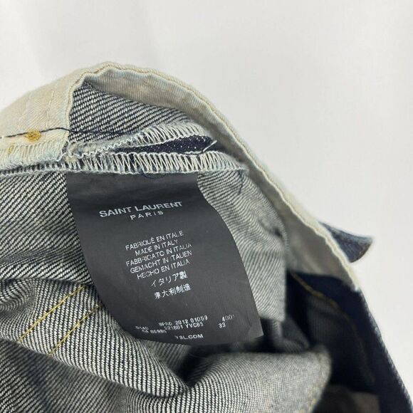 Saint Laurent Jeans Size 33 Womens D01 W/SK-LW Skinny Stretch Denim Dark Wash - Picture 8 of 11